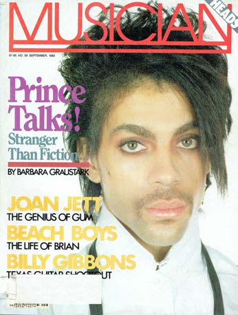 Figure 4. One of Lynn Goldsmith's photographs of Princeon the cover of Musician magazine.